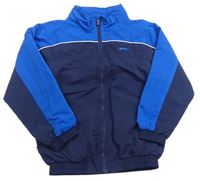 Tmavomodro-modrá šusťáková sportovní funkční bunda s logem Slazenger