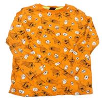 Oranžové vzorované pyžamové triko s příšerkami Kiki&Koko