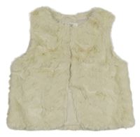 Smetanová kožešinová podšitá vesta H&M