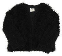 Černý kožešinový podšitý cardigan zn. H&M