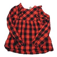 Červeno-černá kostkovaná tunika Pep&Co