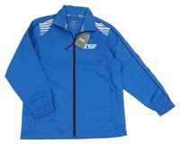 Nové - modrá šusťáková sportovní bunda s logem TSP