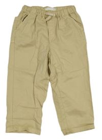 Béžové plátěné kalhoty 