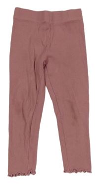 Starorůžové žebrované legíny Primark