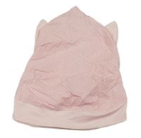 Světlerůžový plátěný puntíkatý šátek 