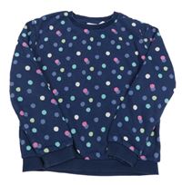 Tmavomodrá mikina s barevnými puntíky M&S