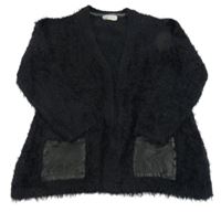 Černý chlupatý cardigan s kapsami H&M