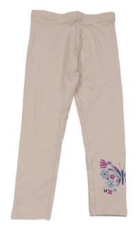 Světlerůžové legíny s květy Primark