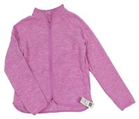 Nové - růžová melírovaná fleecová propínací mikina dunnes