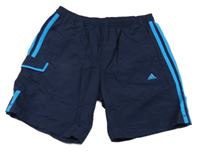 Tmavomodré plážové kraťasy s logem Adidas