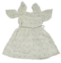 Bílé krajkové květované šaty s volánky a páskem River Island