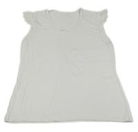 Bílé pyžamové tričko s madeirou 