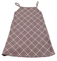 Růžovo-černé kostkované šaty Primark