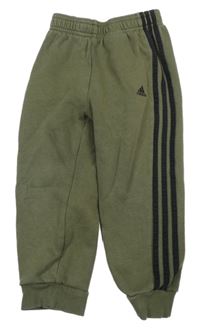 Khaki tepláky s pruhy a logem Adidas