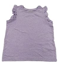 Lila melírovaný top s volánky M&S
