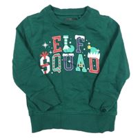 Tmavozelená mikina s nápisem F&F