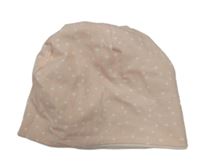 Světlerůžová oboustranná čepice se srdíčky Topomini