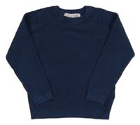 Tmavomodrý žebrovaný svetr Primark