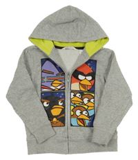 Šedá propínací mikina s kapucí - Angry birds - Star wars