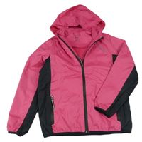 Růžovo-černá šusťáková funkční jarní bunda s kapucí Crivit