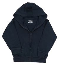 Tmavomodrá propínací mikina s kapucí Primark