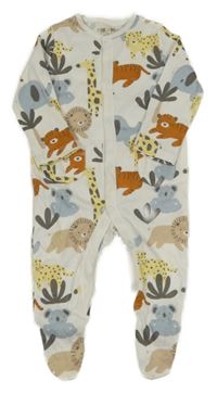 Bílo-barevný overal se zvířátky 