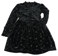 Černé sametové šaty s hvězdami M&S