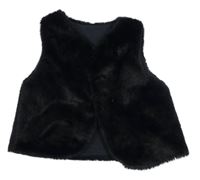 Černá kožešinová podšitá vesta George