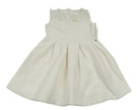 Bílé žebrované šaty se síťovinou 