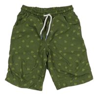 Khaki vzorované plážové kraťasy Kids