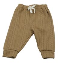 Hnědé vzorované tepláky 