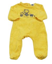 Žlutý sametový overal s traktorem  