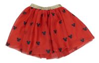 Červená tylová sukně s Mickeym Disney