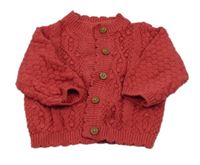 Jahodový vzorovaný propínací svetr Next