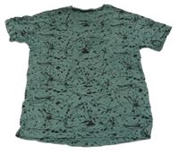 Tmavozeleno-černé tričko s fleky Next