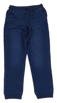 Tmavomodré teplákové cuff rifle s úpletovým pasem Pepperts