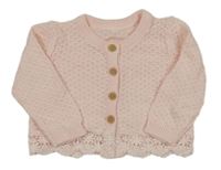 Světlerůžový propínací svetr George