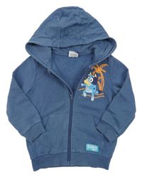 Šedomodrá propínací mikina s kapucí - Bluey 
