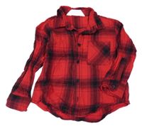 Červeno-černá kostkovaná košile H&M