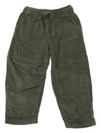 Khaki podšité manšestráky Zara