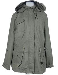 Dámská hnědá plátěná jarní parka s kapucí Mantaray 