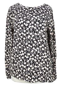 Dámská černo-růžová květovaná halenka M&S