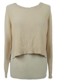 Dámský světlerůžový crop svetr H&M