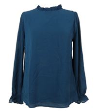 Dámská námořnicky modrá šifonová halenka s volánky 