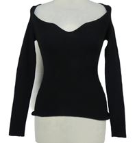 Dámský černý žebrovaný svetr River Island 