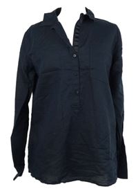 Dámská tmavomodrá lněná halenka Opus 