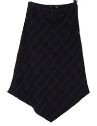 Dámská tmavomodro-vínová károvaná midi sukně 