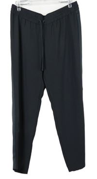 Dámské tmavošedé volné kalhoty s pruhy M&S