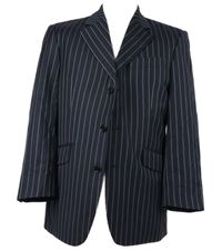 Pánské tmavomodré proužkované sako 