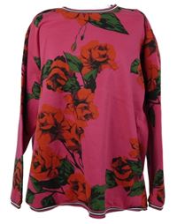 Dámská tmavorůžová květovaná mikina Aniston 